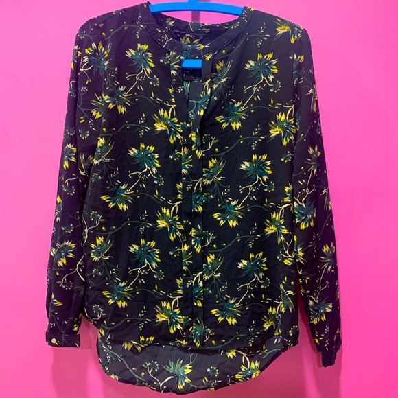 Only Tops - ONLY Floral Top Black and Yellow Top Size 36